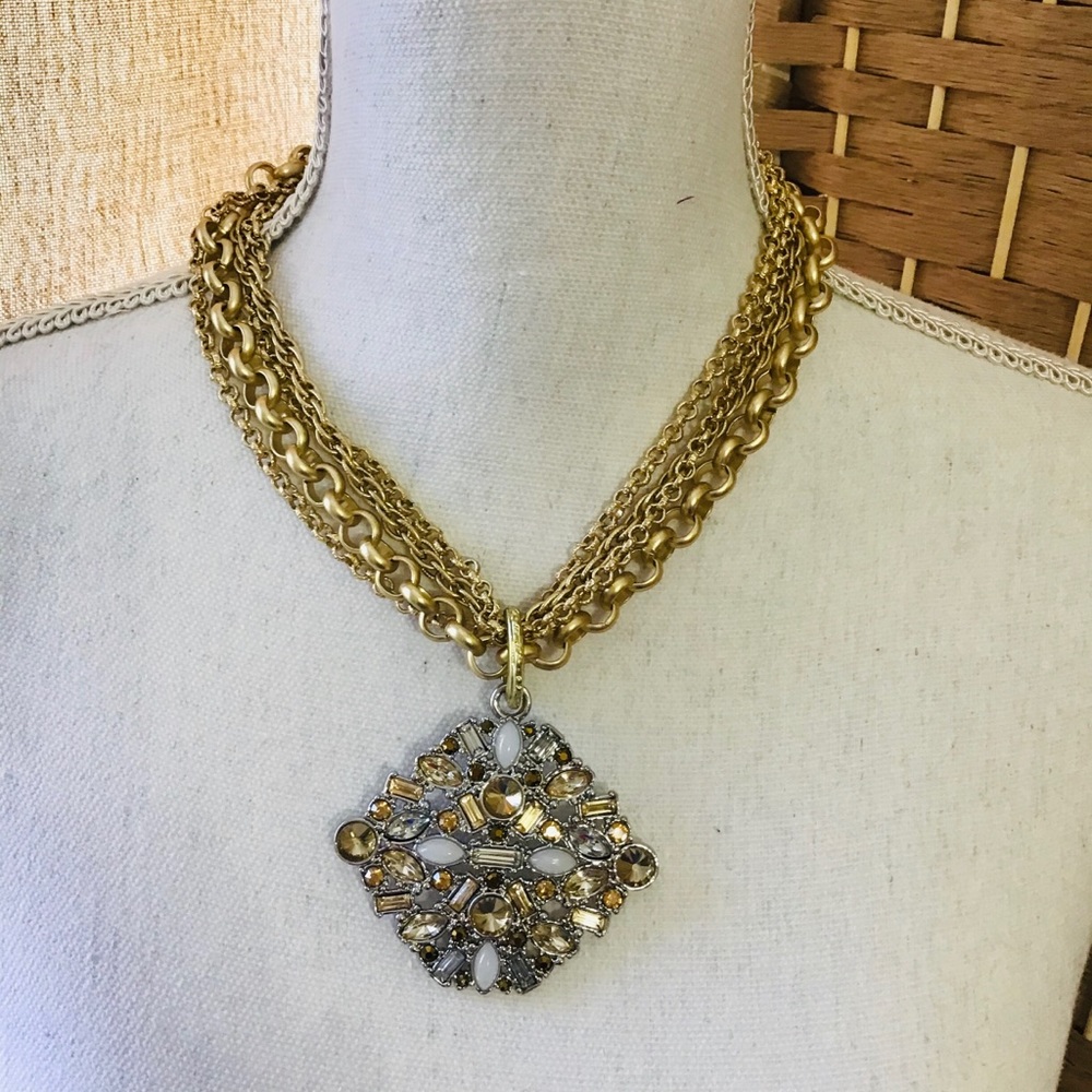 CHICOS gold and rhinestone necklace